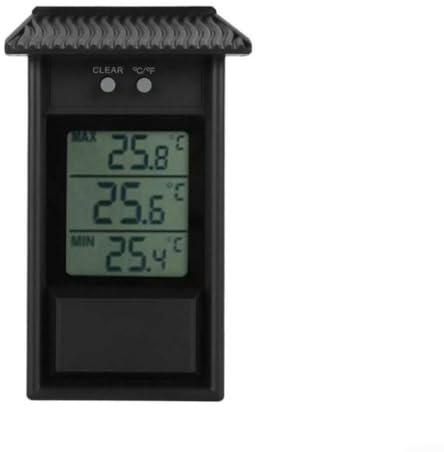 Termometro da serra, display digitale, impermeabile, per interni ed esterni, colore nero