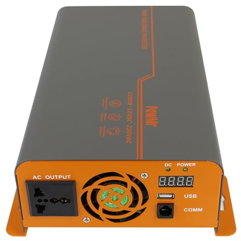 1200W Wechselrichter Reine Sinus Welle Solar Off Grid Wechselrichter Spannungswandler 12V auf 230V für Haus, Büro, Fahrzeug, Jacht und Wohnwagen