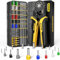 DxCRIMP Kit di crimpatura per puntali esagonali, pinze a cricchetto per (AWG 24-10) con 16 tipi di puntali isolati e non isolati, kit di puntali per cavi, set di pinze crimpatrici, crimpatrice
