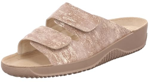 Rohde Damen Pantolette aus Leder mit zartem Metallic-Schimmer Soltau-40 1958, Größe:40 EU, Farbe:Beige