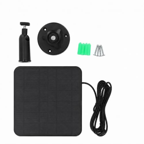 lvifloae Panneau solaire pour caméra annulaire, 12 W, charge rapide, étanche IP65, panneau solaire réglable, montage mural, projecteur annulaire, batterie de caméra Stick Up Cam, (Noir)