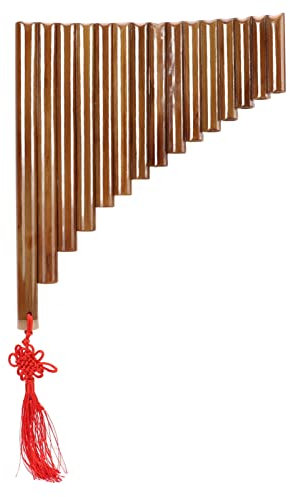 Pan Flute, nature Bamboo 15 Pipes Pan Pipe Instrument, G Key Chinese Traditional Musical Instrument Pan Pipes Woodwind Instrument with Carrying Bag, Easy to Learn