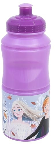 Stor Kinder Trinkflasche Die Eiskönigin 380ml Kunststoff Wiederverwendbar mit Auslaufsicherem Verschluss Rutschfest BPA-frei