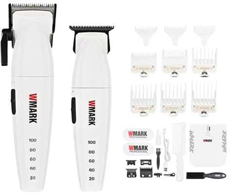 WMARK NG-8632 KIT Haarschneidemaschine 9000 U/min & 9000 U/min Haarschneidemaschine Metall Boday 2 Geschwindigkeitsstufen Magnetmotor 9 Führungskamm Kegelhebelanpassungen Laufzeit 180 & 240 Min