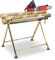 Eikuavons Chevalet de sciage pour tronçonneuse avec support de tronçonneuse jusqu'à 150 kg - Pliable - Avec support pour scieries, ateliers, jardins - 81 x 72 x 78,5 cm - Doré