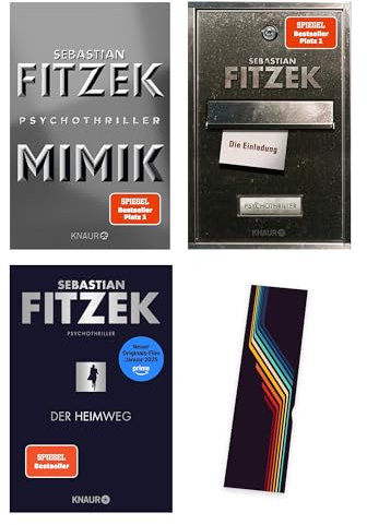 Sebastian Fitzek Psychothriller Buchset – Der Heimweg, Mimik & Die Einladung als Taschenbuch – Hochspannung garantiert! Exklusives Lesezeichen on top – Perfekt für Thriller-Fans & als Buchgeschenk