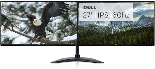 COMPUCLEAR Dual Monitor Setup 2x UltraSharp U2717D, 27 IPS 2560x1440 InfinityEdge Display, HDMI/DP/mDP, USB 3.1-A/B, Black (Renewed)