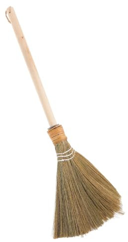 FRCOLOR Children's Bamboo Straw Broom Soft Cleaning Brush for Home Lightweight Design for Boys and Girls for Indoor and Outdoor Sweeping Educational Role Play Toy