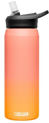 CamelBak Eddy+ Stainless Steel Bite Valve Water Bottle 25oz, Melon Fade | Bite Valve Straw System, Vacuum Insulated Steel, Spill Resistant Lid, Integrated Carry Handle, Dishwasher Safe Design
