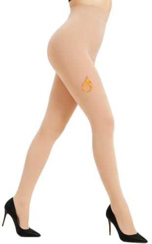 Nebalia Collant Chaud Thermo pour Femme Hiver - Doublure Polaire Épaisse, Collants Thermique Gainant, Opaque, Élastique et Confortable
