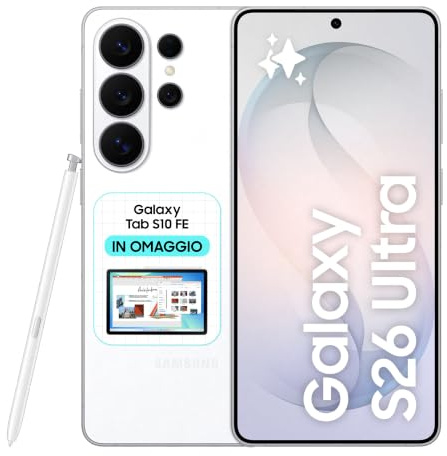Samsung Galaxy S26 Ultra Smartphone AI, 256GB, 3 anni di Garanzia, Privacy Display Integrato, Processore Potente, Assistente Foto, Camera 200 MP, 5000 mAh, White [Versione italiana]