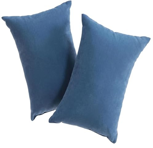 Bemonew Kleines Kissen, 2 Stück, Mini-Kissen, 28 x 17,8 cm, weiche Mikrofaser, kleines Reisekissen zum Schlafen, Nickerchen, Haustiere – maschinenwaschbar, kompaktes Kissen (blau)