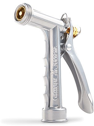 Gilmour Full Size Zinc Pistol Grip Nozzle with Threaded Front, Silver (857302-1001)