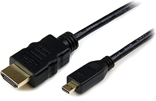 StarTech.com Câble Micro HDMI vers HDMI avec Ethernet 3m - Vidéo 4K 30Hz - Câble Adaptateur/Convertisseur Micro HDMI Haute Vitesse Type-D vers HDMI 1.4 - Écrans/TV/Affichages UHD HDMI - M/M (HDADMM3M)