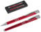 Crisma Kugelschreiberset Kugelschreiber und Rollerball mit Gravur Geschenk hochwertig | bestandene Prüfung Geschenk | personalisierte | blauschreibend (rot)