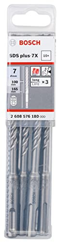 Bosch Professional 10tlg. Hammerbohrer SDS Plus-7X (für Beton und Mauerwerk, 7 x 100 x 165 mm, Zubehör Bohrhammer)