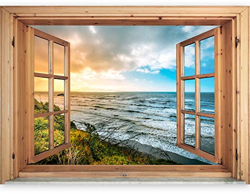 murando - 3D WANDILLUSION 140x100 cm - Wandbild Fototapete Poster XXL Fensterblick Vlies Leinwand Panorama Bilder Dekoration - Natur Landscape