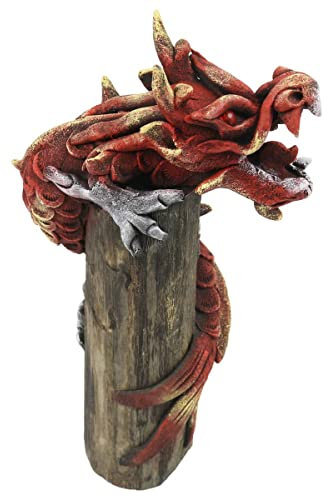 Oriental Galerie Drache Lindwurm Tatzelwurm Deko Drachen Figur Skulptur ca. 20 cm Rot