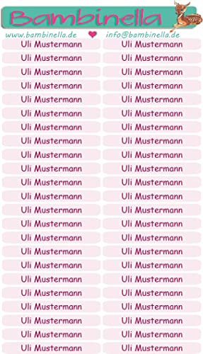 NEU: Bambinella® Namensticker für Stifte - 3 Blatt à 46 Stück = 138 Stück