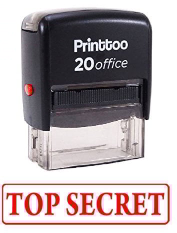 Printtoo TOP SECRET Selbstfarber Stempel Buromaterial Individuelle Stempel - Rot
