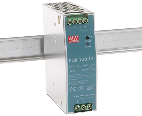 MeanWell EDR-120-12 - Fuente de alimentación para carril DIN (120 W, 12 V, 10 A)