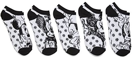 Disney Mickey Minnie 5 Pack Different Moods No Show Socks