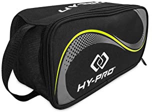 Hy-Pro Performance Boot Bag – Water-Resistant Shoe Bag with Breathable Airmesh, Ripstop Fabric, Durable Bootbag for Rugby & Football Boots, Golf Shoes, Sports & Travel Use, Black