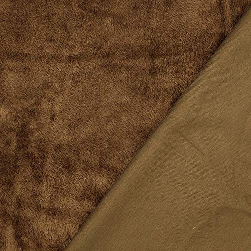 Alpenfleece mit einer glatten Seite Kuschelfleece - 0,5 m - Winterfleece - Breite 153 cm - 320g/m² (Braun)