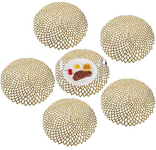 PVC Tovagliette Set di 6 Decorazione per Tavolo da Pranzo da Tavola Lavabili Non-scivolose Resistenti al Calore per Hotels Ristorante Catering