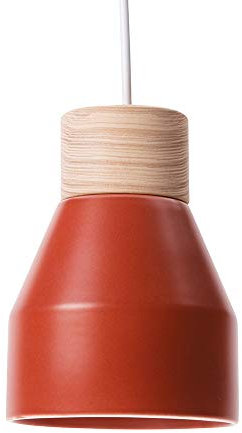 Lussiol 250478 Suspension, Céramique/Bois, 40 W, Rouge Foncé, Petit