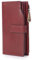 Catwalk Collection Handbags - Grand Portefeuille Cuir - Porte Monnaie Femme - 20 Cartes - Compartiment Téléphone - RFID Blocage - Stella - Rouge