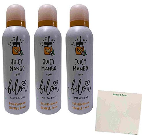 bilou Duschschaum Juicy Mango 3er Pack (3x200ml Flasche) + usy Block
