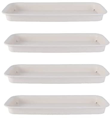 Cabilock 4pcs Windowsill Plant Trays, 12inch Plant Pots Drip Saucer, Rectangular Flower Box Dish for Sill Window Succulent Shelf Indoor Garden