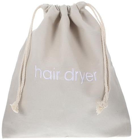 Minkissy Hair Dryer Bag Hair Styling Tools Hair Dryer Bag Drawstring Bag Hair Dryer Storage Organizer Travel Bag Container for Home Hotel Guest Room Light Grey Travel Hairdryer