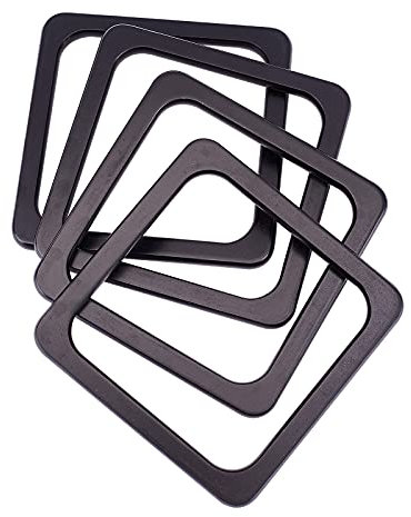 CHGCRAFT 4 Pezzi di Ricambio Manici Quadrati per Borsa in Legno per Borse Fatte a Mano Manici per borsette Nero per Gli Accessori per la Realizzazione di Borse Fai da Te