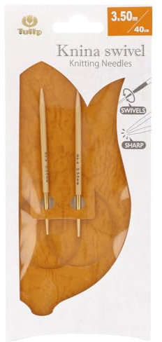 Tulip KS-400350 Stricknadeln, Bamboo, Beige, 40 cm x 3.5 mm
