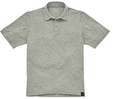 THE SAVILE ROW COMPANY LONDON SRW Active Men's Regular Fit Non-Iron Short Sleeve Polo Shirt - Marl Grey - Large