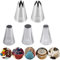 Kit di beccucci per tubazioni per torte, 5 pezzi, grandi strumenti per decorare torte, in acciaio inox, per pasticceria, biscotti, creme, cupcake, decorazioni, #1A, 1M, 2A, 2D, 4B