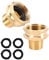 2 Pack of 3/4” GHT Female to 1/2” NPT Male Connector GHT to NPT Adapter Brass Fitting, Garden Hose Thread Metal Brass Adapters, Includes 4 Washers with 2 Extra Free