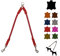 Hundeleine Doppelleine für 2 Hunde/Koppelleine Fettleder/Verbindungsleine kleine Hunde/große Hunde (45cm Breite: 12mm, Rot)