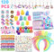 120 Stück Einhorn Mitgebsel Kindergeburtstag Mädchen - Einhorn Party Kindergeburtstag Gastgeschenke Mädchen, Einhorn Haarreif Schlüsselanhänger Geschenktüten Give Aways Kindergeburtstag Mädchen