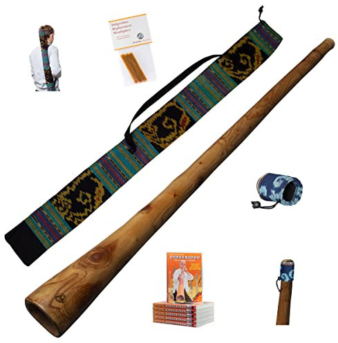 Australian Treasures - DIDGERIDOO: Mahagoni PRO Serie 147cm inklusive Tasche und Mundstückschutz, DVD, Bienenwachs