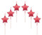 Star Birthday Candles,6 Pcs Metallic Exquisite Cake Candles for Birthday Wedding Party Cupcakes Topper Decorations Anniversary Valentines Day,Red