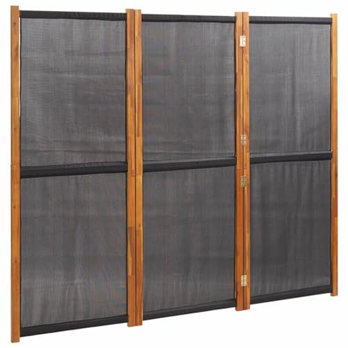 vidaXL Raumteiler 3-TLG. Trennwand Stellwand Paravent Spanische Wand Sichtschutz Umkleide Faltwand Raumtrenner Holz Schwarz 210x180cm