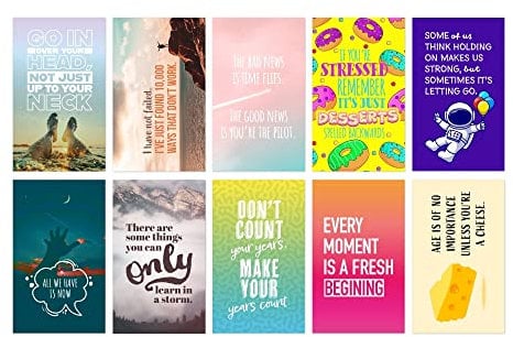 Inspiring and Motivational Quote Fridge Magnets for Fridge, Whiteboard, Classroom, Locker or Office – 10 Pack