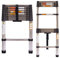 2.6M Telescopic Ladder 8.5FT Multi-Purpose Stainless Steel Telescoping Ladder Extendable Portable Loft Ladder with EN131 Standard Easy to Carry for Draw Wall Replace Bulb Clean Window Repair Roof