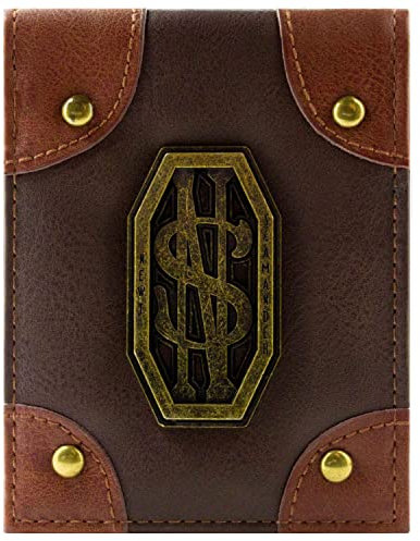 Newt Scamander Fantastic Beasts Koffer Metall-Emblem Geldbörse/Geldbeutel mit Fächern für Ausweis & Karten, Braun