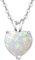 FANCIME Opal Kette mit Herz Anhänger aus 925 Sterling Silber, CZ Zirkon Edelstein Halskette Schmuck Geschenk für Damen Frauen Mädchen - Kettenlänge: 40+5 cm