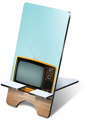 Destination Vinyl Ltd 1 x 3mm MDF Mobile Phone Stand - Old Vintage Retro TV 80's Wooden Stand Holder for Mobile Phone, Smartphone #3530