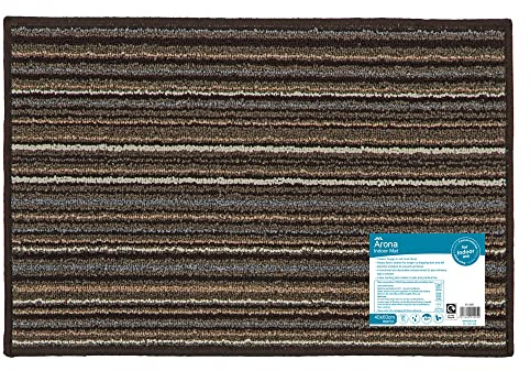 JVL Arona Machine Washable Latex Backed Doormat, 40x60cm,Brown